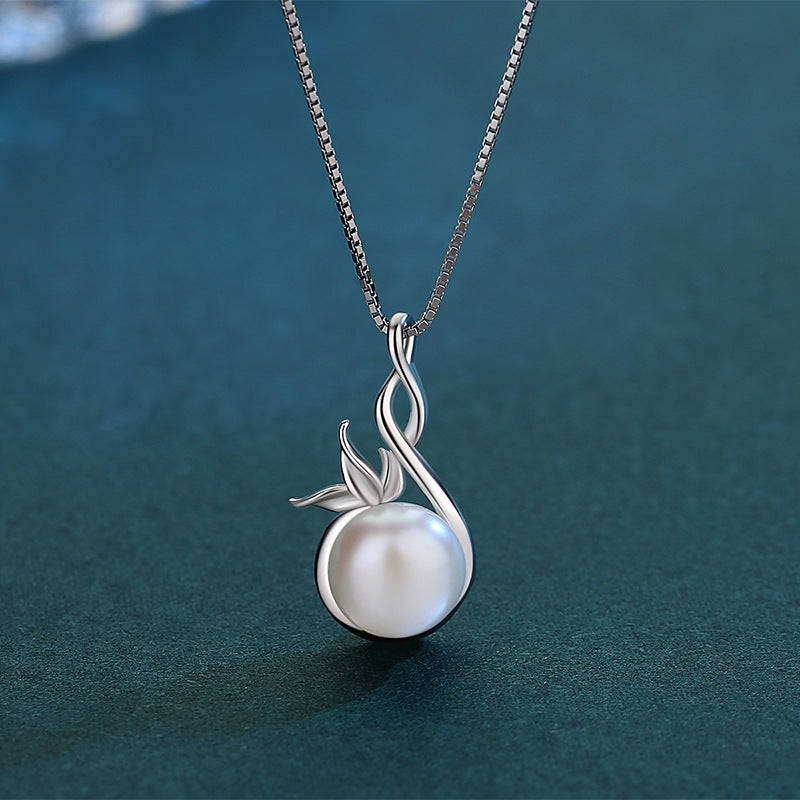 Elegant Pearl Necklace Silver 925