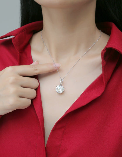 Moissanite Necklace 925 Sterling Silver 10 Carat-Necklace-DH COMPANY-10 ct-Dreamhjewlry