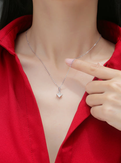 Moissanite Necklace 925 Sterling Silver Cross-Necklace-DH COMPANY-1.0 ct-Dreamhjewlry