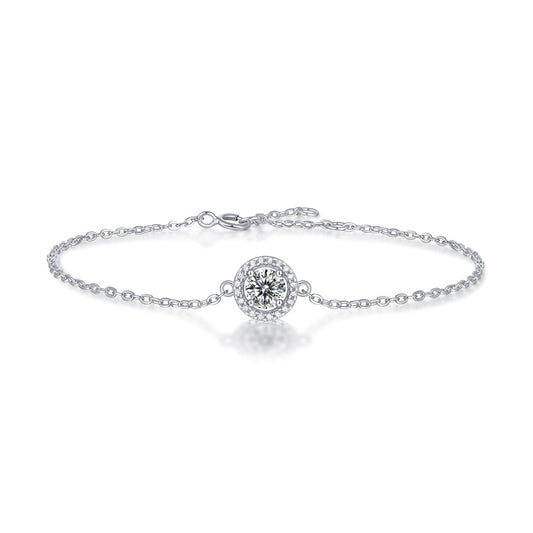 Round Cutting Moissanite Bracelet 925 Sterling Silver-Bracelet-DH COMPANY-0.5 ct-Dreamhjewlry
