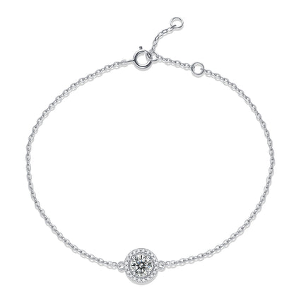 Round Cutting Moissanite Bracelet 925 Sterling Silver-Bracelet-DH COMPANY-0.5 ct-Dreamhjewlry