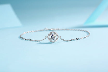 Round Cutting Moissanite Bracelet 925 Sterling Silver-Bracelet-DH COMPANY-0.5 ct-Dreamhjewlry