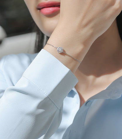 Round Cutting Moissanite Bracelet 925 Sterling Silver-Bracelet-DH COMPANY-0.5 ct-Dreamhjewlry