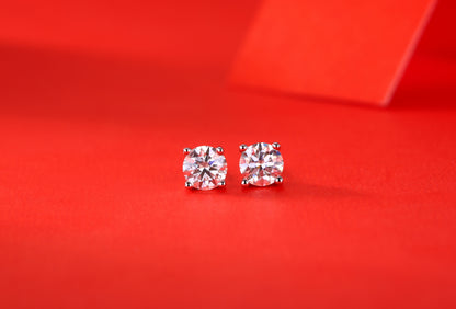 [Unique] [#51]Moissanite Earrings 925 Sterling Silver