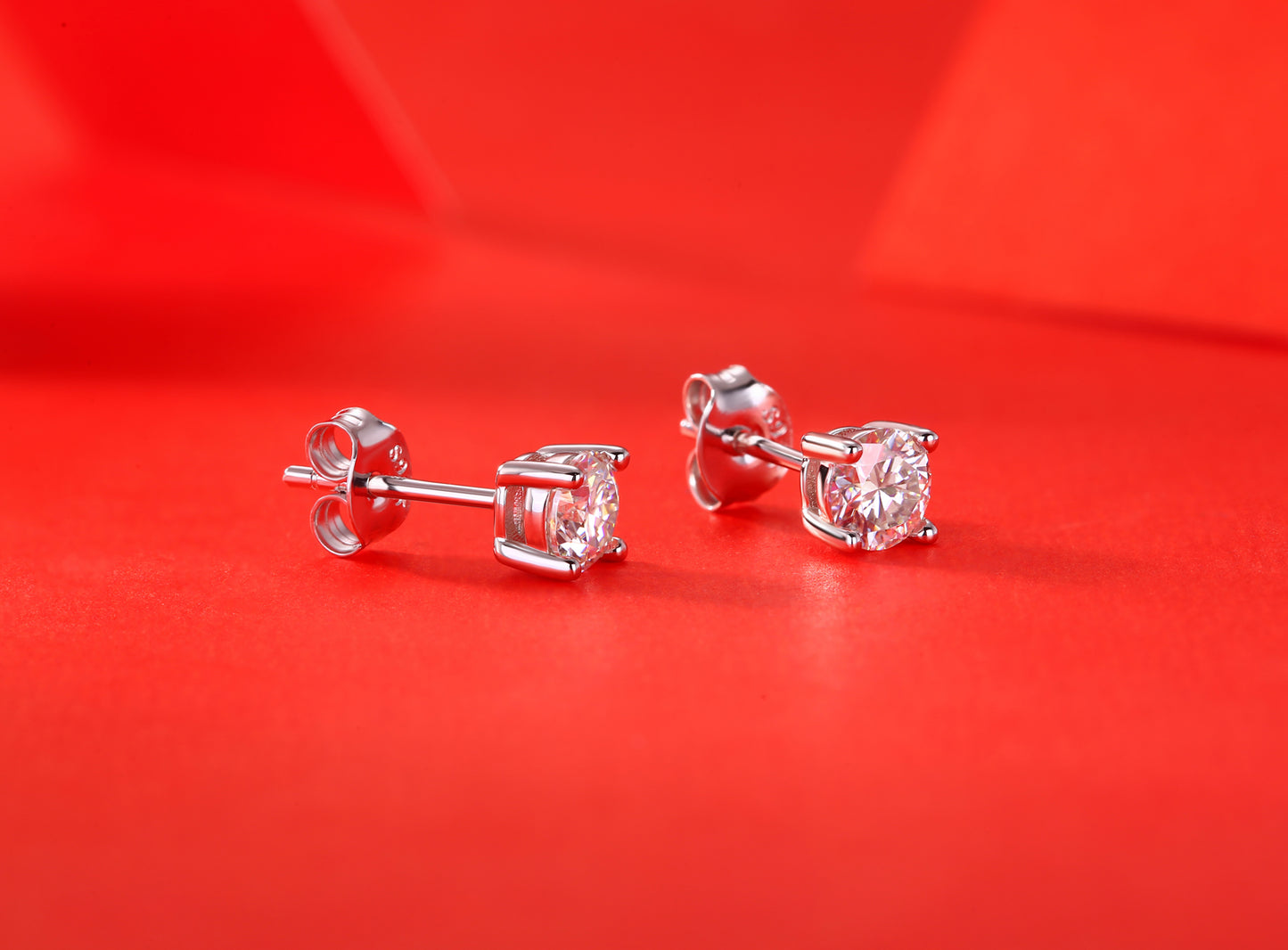 [Unique] [#51]Moissanite Earrings 925 Sterling Silver