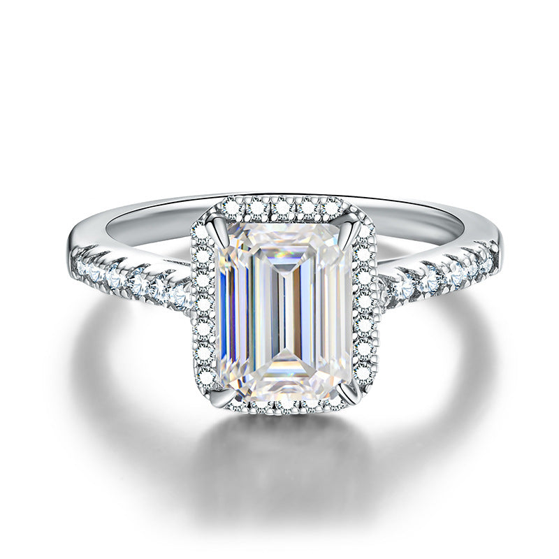 [DH]Special Cutting Moissanite Ring 925 Sterling Silver
