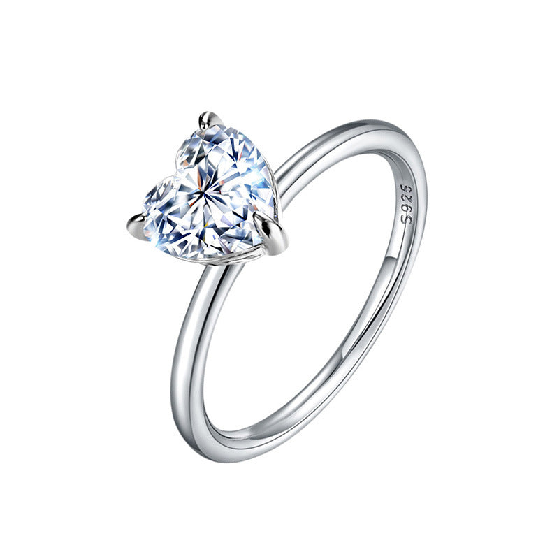 [DH]Special Cutting Moissanite Ring 925 Sterling Silver