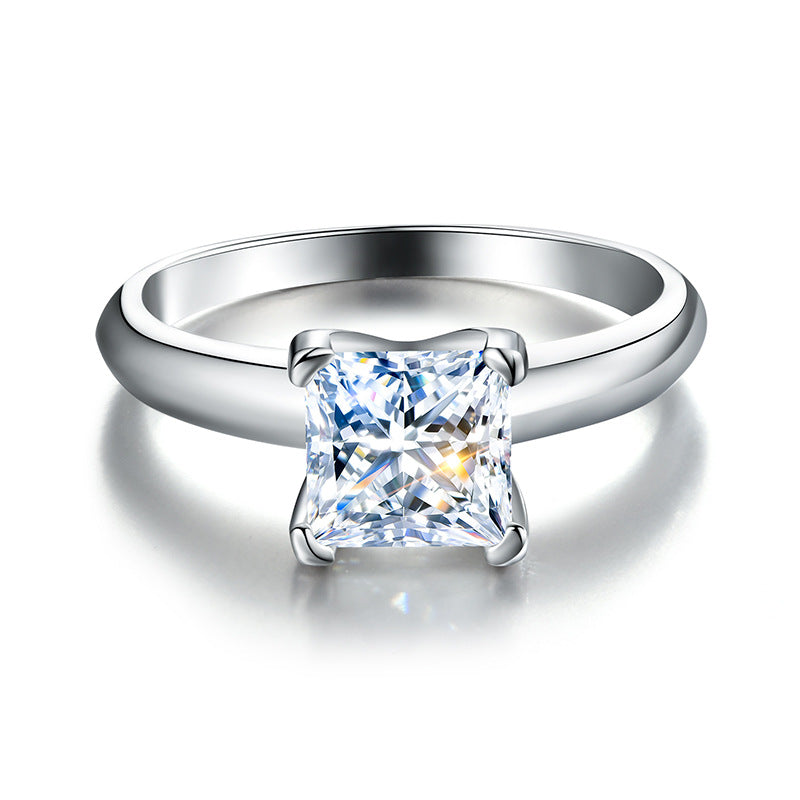 [DH]Special Cutting Moissanite Ring 925 Sterling Silver