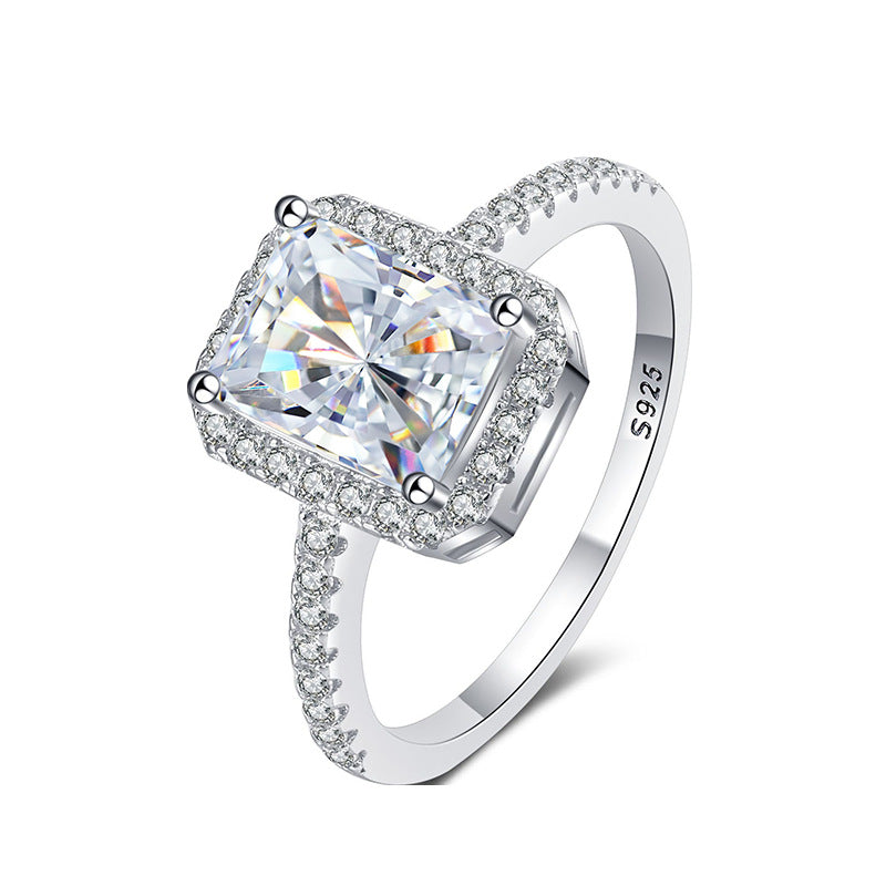 [DH]Special Cutting Moissanite Ring 925 Sterling Silver