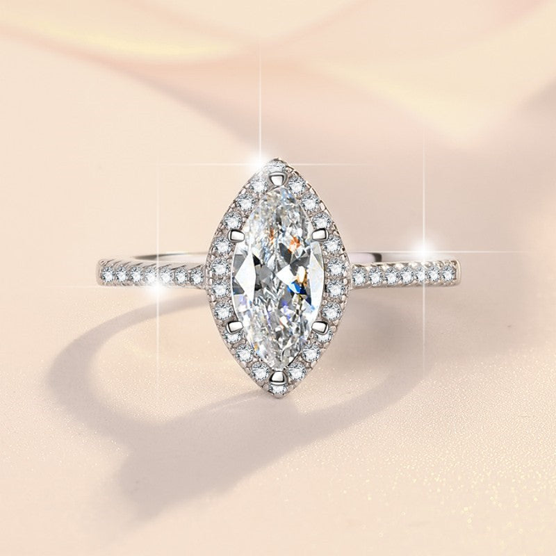 [DH]Special Cutting Moissanite Ring 925 Sterling Silver