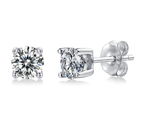 [Unique] [#51]Moissanite Earrings 925 Sterling Silver