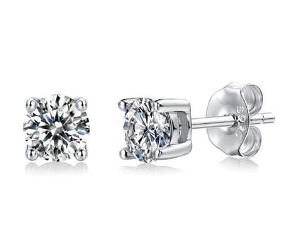 [Unique] [#51]Moissanite Earrings 925 Sterling Silver