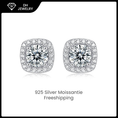 Moissanite Earrings 925 Sterling Silver-DH COMPANY-0.5 ct-Dreamhjewlry