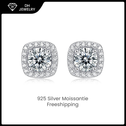 Moissanite Earrings 925 Sterling Silver-DH COMPANY-0.5 ct-Dreamhjewlry