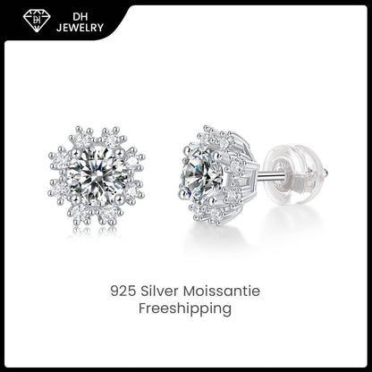 Moissanite Earrings 925 Sterling Silver-Earrings-DH COMPANY-0.5 ct-Dreamhjewlry