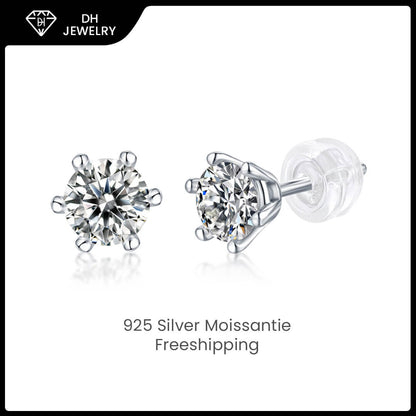 Moissanite Earrings 925 Sterling Silver-Earrings-DH COMPANY-Dreamhjewlry