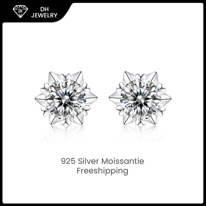 Moissanite Earrings 925 Sterling Silver-Earrings-DH COMPANY-Dreamhjewlry