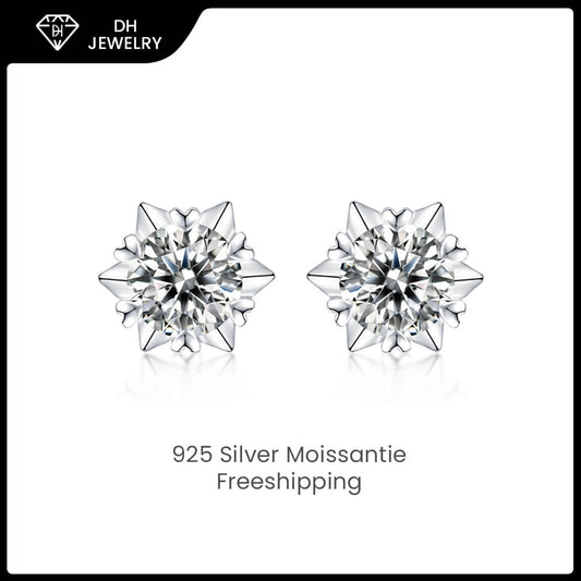 Moissanite Earrings 925 Sterling Silver-Earrings-DH COMPANY-Dreamhjewlry
