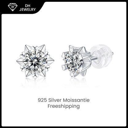 Moissanite Earrings 925 Sterling Silver-Earrings-DH COMPANY-Dreamhjewlry