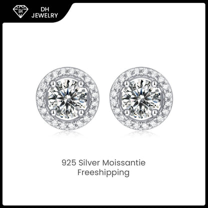 Moissanite Earrings 925 Sterling Silver-DH COMPANY-0.5 ct-Dreamhjewlry