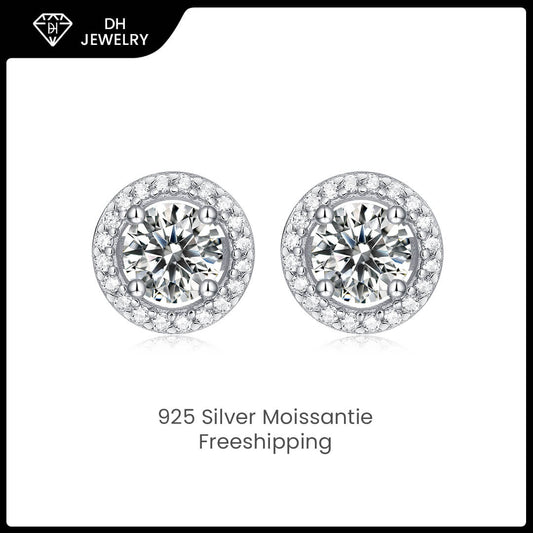 Moissanite Earrings 925 Sterling Silver-DH COMPANY-0.5 ct-Dreamhjewlry
