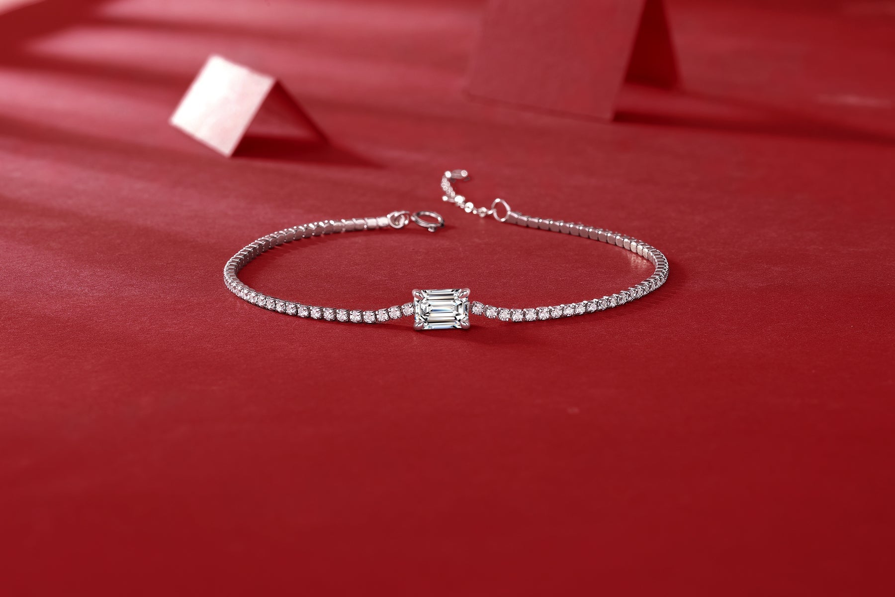[YAS]Round Cutting Moissanite Bracelet 925 Sterling Silver-Bracelet-DH COMPANY-1.0 ct-Dreamhjewlry