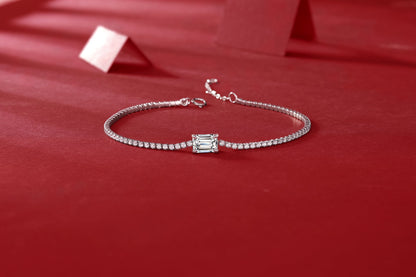 [YAS]Round Cutting Moissanite Bracelet 925 Sterling Silver-Bracelet-DH COMPANY-1.0 ct-Dreamhjewlry