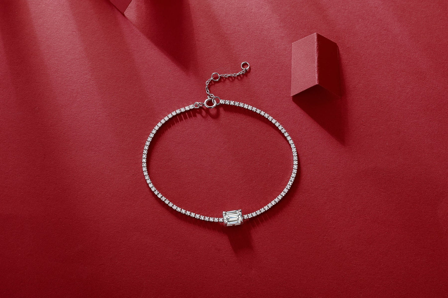 [YAS]Round Cutting Moissanite Bracelet 925 Sterling Silver-Bracelet-DH COMPANY-1.0 ct-Dreamhjewlry