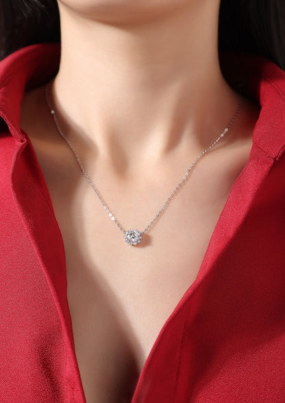 Moissanite Necklace 925 Sterling Silver-Necklace-DH COMPANY-1.0 ct-Dreamhjewlry