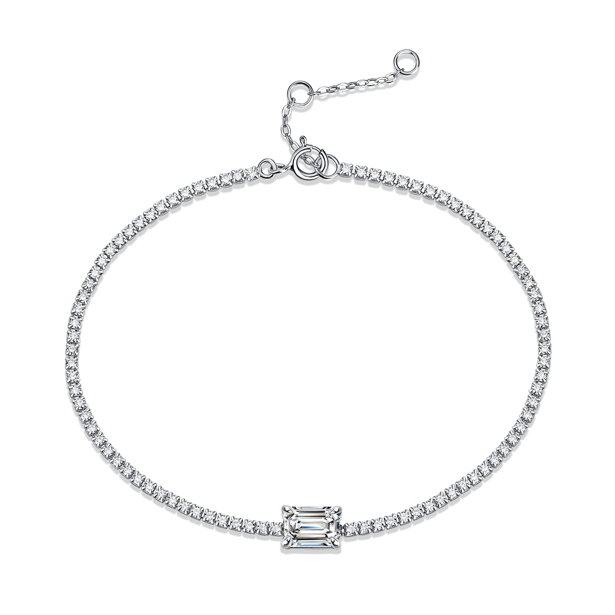 [YAS]Round Cutting Moissanite Bracelet 925 Sterling Silver-Bracelet-DH COMPANY-1.0 ct-Dreamhjewlry