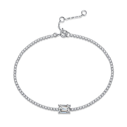 [YAS]Round Cutting Moissanite Bracelet 925 Sterling Silver-Bracelet-DH COMPANY-1.0 ct-Dreamhjewlry