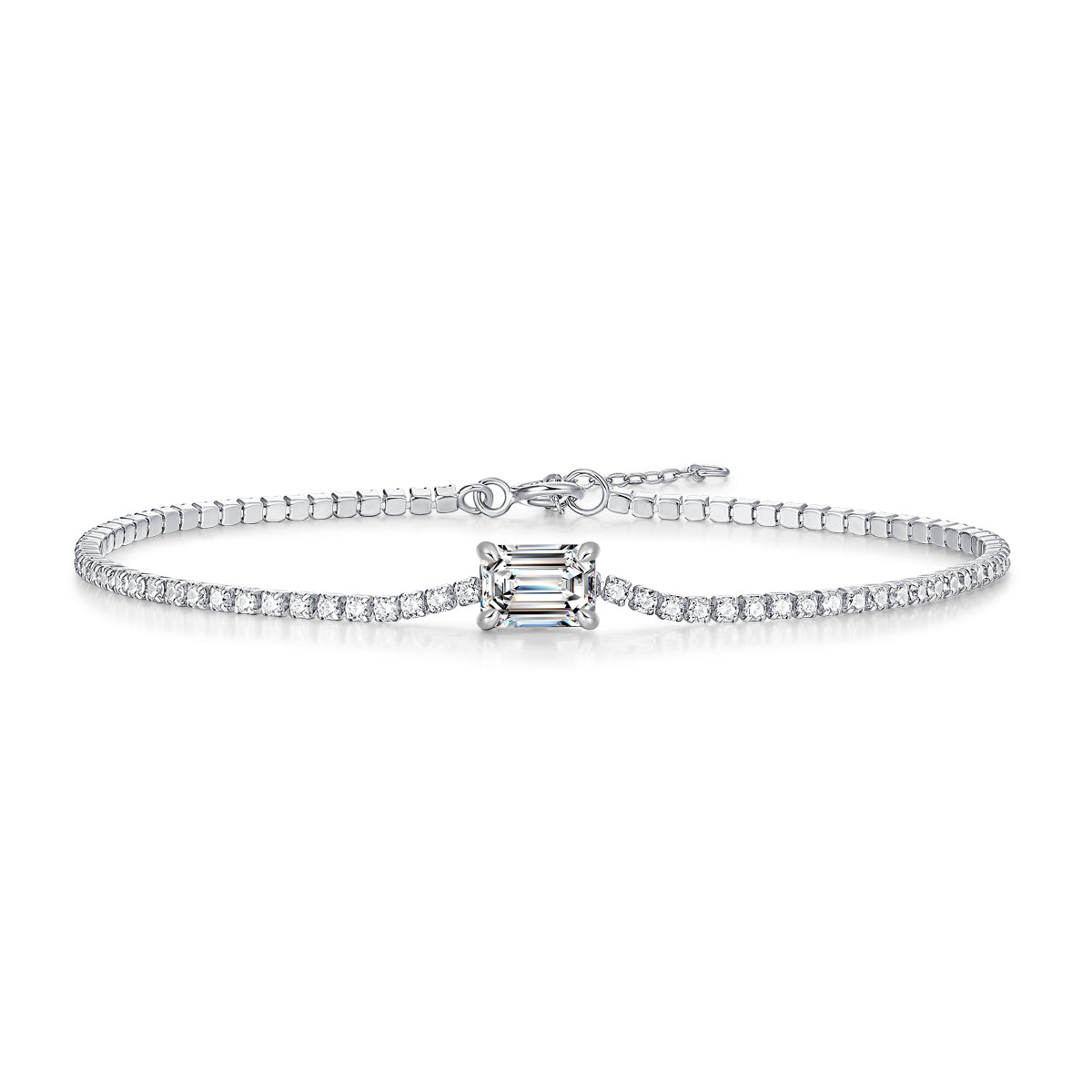 [YAS]Round Cutting Moissanite Bracelet 925 Sterling Silver-Bracelet-DH COMPANY-1.0 ct-Dreamhjewlry