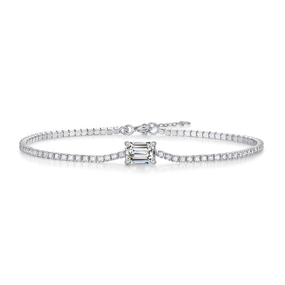 [YAS]Round Cutting Moissanite Bracelet 925 Sterling Silver-Bracelet-DH COMPANY-1.0 ct-Dreamhjewlry