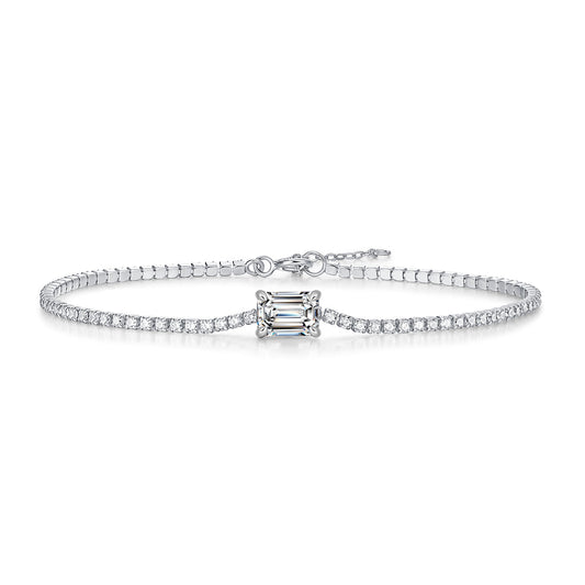 [YAS]Round Cutting Moissanite Bracelet 925 Sterling Silver-Bracelet-DH COMPANY-1.0 ct-Dreamhjewlry