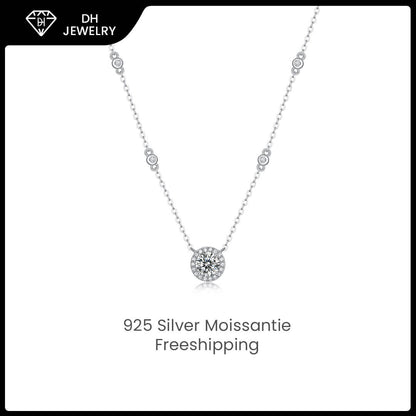 Moissanite Necklace 925 Sterling Silver-Necklace-DH COMPANY-1.0 ct-Dreamhjewlry