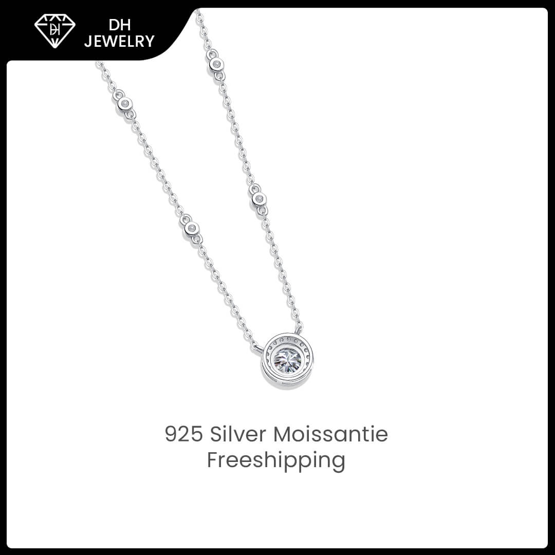 Moissanite Necklace 925 Sterling Silver-Necklace-DH COMPANY-1.0 ct-Dreamhjewlry