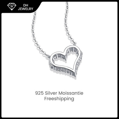 Moissanite Necklace 925 Sterling Silver Love Heart-Necklace-DH COMPANY-Dreamhjewlry