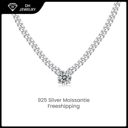 Moissanite Necklace 925 Sterling Silver-Necklace-DH COMPANY-1.0 ct-Dreamhjewlry