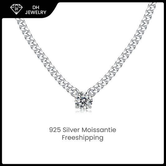 Moissanite Necklace 925 Sterling Silver-Necklace-DH COMPANY-1.0 ct-Dreamhjewlry