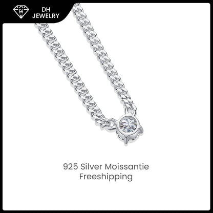 Moissanite Necklace 925 Sterling Silver-Necklace-DH COMPANY-1.0 ct-Dreamhjewlry