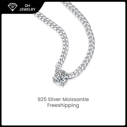 Moissanite Necklace 925 Sterling Silver-Necklace-DH COMPANY-1.0 ct-Dreamhjewlry