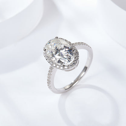 Oval Haro Moissanite Engagement Ring Sterling Silver