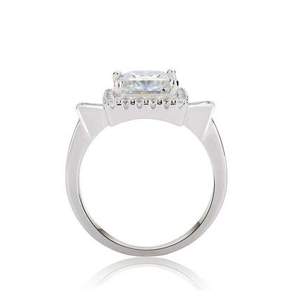 Asshcher Cut Diamond Moissanite Engagement Ring S925