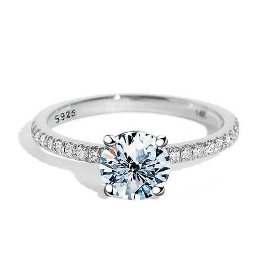 Round Moissanite Petite Engagement Ring