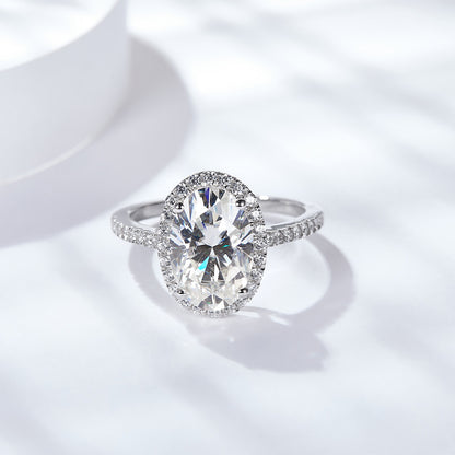 Oval Haro Moissanite Engagement Ring Sterling Silver