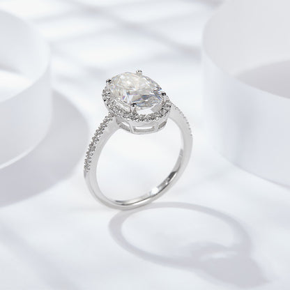 Oval Haro Moissanite Engagement Ring Sterling Silver