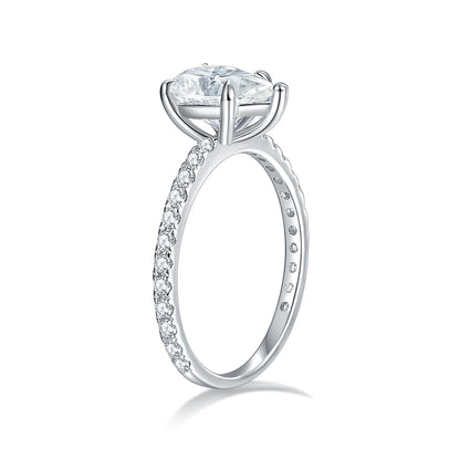 Tear Drop Moissanite Enagement Ring 6*9mm Full Moissanite