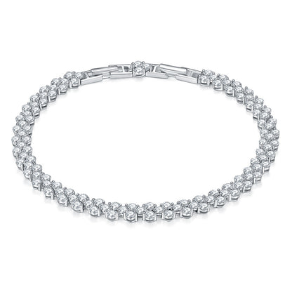 Heart Shape Moissanite Bracelet Sterling Silver