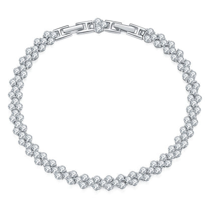 Heart Shape Moissanite Bracelet Sterling Silver