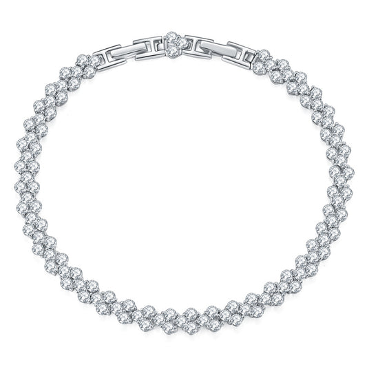 Heart Shape Moissanite Bracelet Sterling Silver